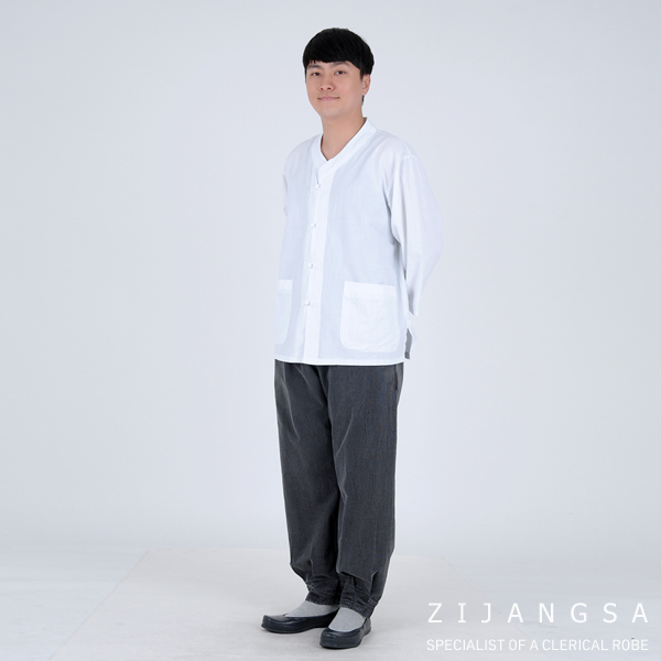 [9512] 30수 스라브 핀탁 오픈 한벌 / 생활한복 개량한복 법복 절복