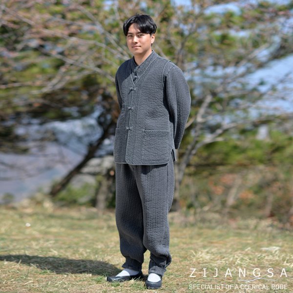 [9520] (남) 핀탁 담누비 3피스 / 생활한복 개량한복 법복 절복