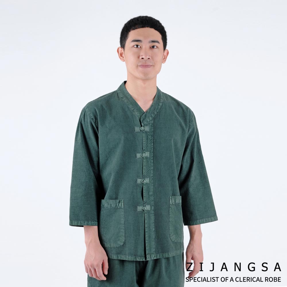 [9502] (남) 30수 7부 핀탁 오픈 한벌 저고리 바지 / 생활한복 개량한복 법복 절복
