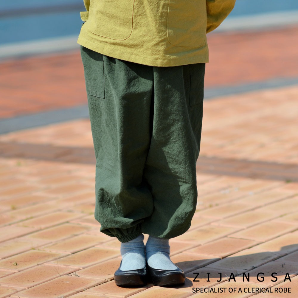 [24027] (아동) 선염 17수 고무 바지 / 발목고무줄바지 생활한복 개량한복 법복 절복 공용 유치원복 어린이집복 단체복
